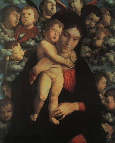 Virgin and Child with cherubs 