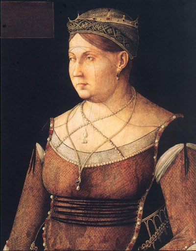 Portrait of Caterina Cornaro, Museum of Fine Arts, Budapest<br>By Jacopo or Gentile 