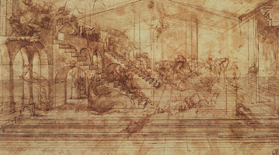 Perspective drawing for the Adoration of the Magi 