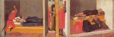 St Julian murders his father and mother; St Nicholas dowers the poor girls