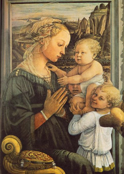 Virgin and child and two angels